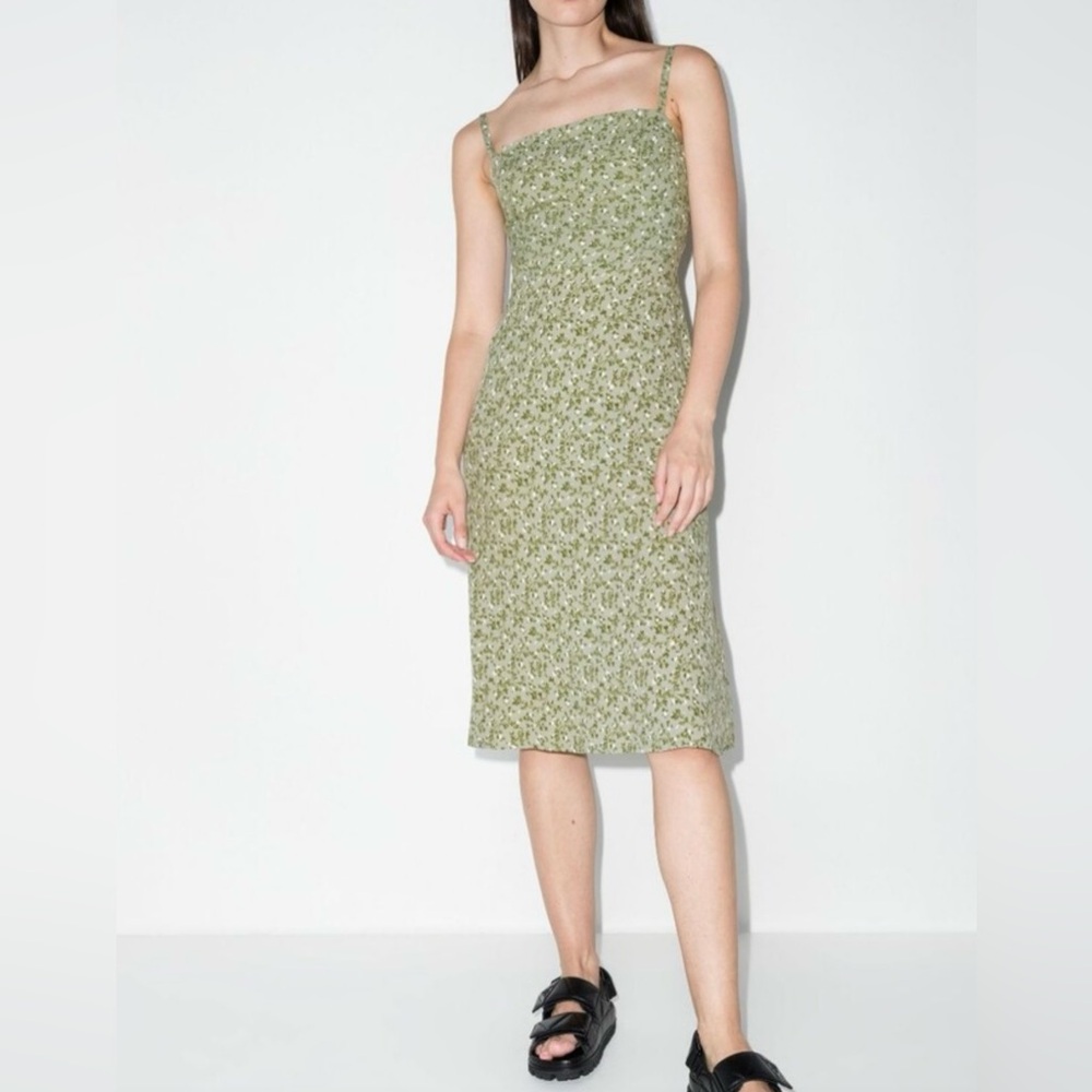 Reformation Green Floral Women's Dress